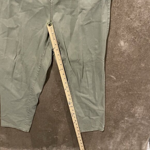 H&M Womens Sage Green Paper Bag Button High Waist Pants Sz 10  Tapered - Picture 11 of 11